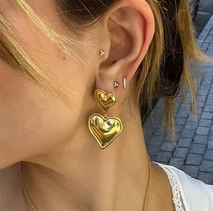 Double Heart Earrings