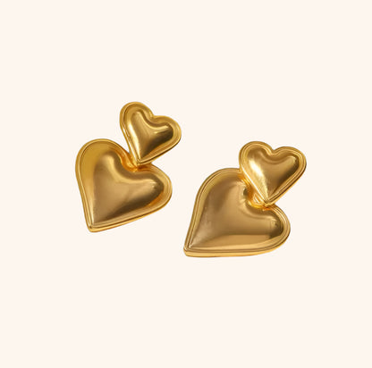 Double Heart Earrings